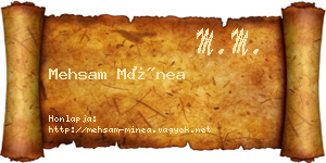 Mehsam Mínea névjegykártya